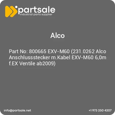 alco-800665-exv-m60-2310262-alco-anschlussstecker-mkabel-exv-m60-60m-fex-ventile-ab2009