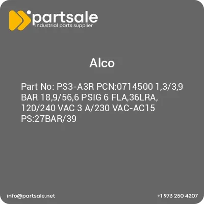 alco-ps3-a3r-pcn0714500-1339-bar-189566-psig-6-fla36lra-120240-vac-3-a230-vac-ac15-ps27bar39