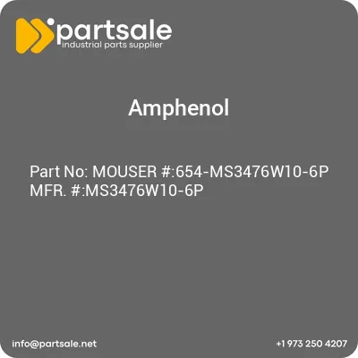 amphenol-mouser-654-ms3476w10-6p-mfr-ms3476w10-6p
