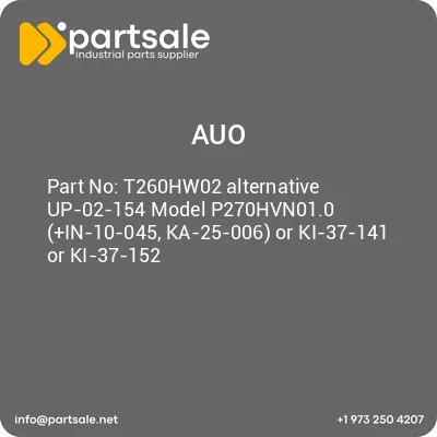 t260hw02-alternative-up-02-154-model-p270hvn010-in-10-045-ka-25-006-or-ki-37-141-or-ki-37-152