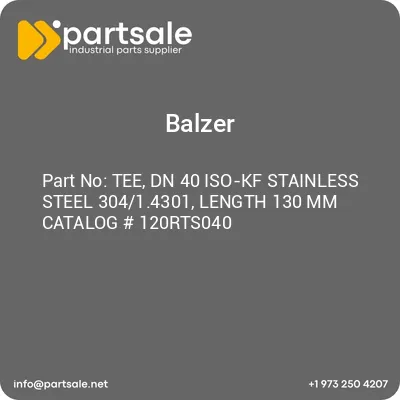 balzer-tee-dn-40-iso-kf-stainless-steel-30414301-length-130-mm-catalog-120rts040