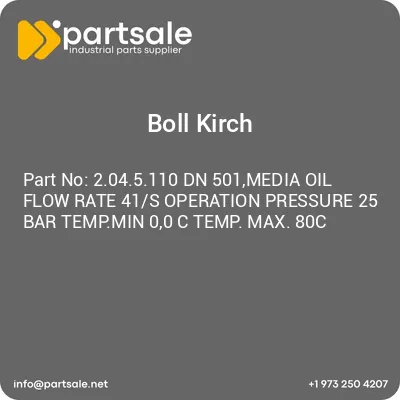 2045110-dn-501media-oil-flow-rate-41s-operation-pressure-25-bar-tempmin-00-c-temp-max-80c