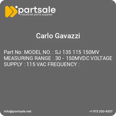 model-no-sj-135-115-150mv-measuring-range-30-150mvdc-voltage-supply-115-vac-frequency