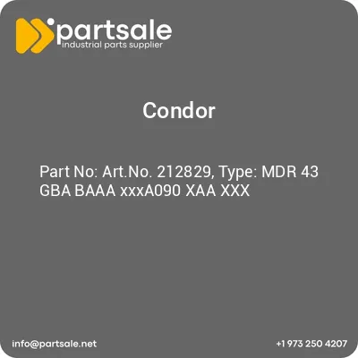 condor-artno-212829-type-mdr-43-gba-baaa-xxxa090-xaa-xxx
