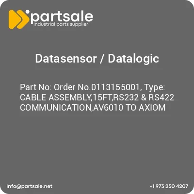 order-no0113155001-type-cable-assembly15ftrs232-rs422-communicationav6010-to-axiom