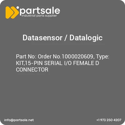 order-no1000020609-type-kit15-pin-serial-io-female-d-connector