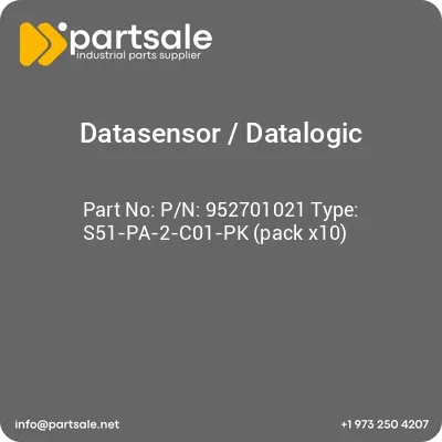 datasensor-datalogic-pn-952701021-type-s51-pa-2-c01-pk-pack-x10