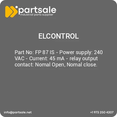 elcontrol-fp-87-is-power-supply-240-vac-current-45-ma-relay-output-contact-nomal-open-nomal-close