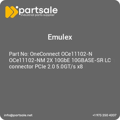 emulex-oneconnect-oce11102-n-oce11102-nm-2x-10gbe-10gbase-sr-lc-connector-pcie-20-50gts-x8