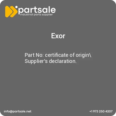 exor-certificate-of-origin-suppliers-declaration