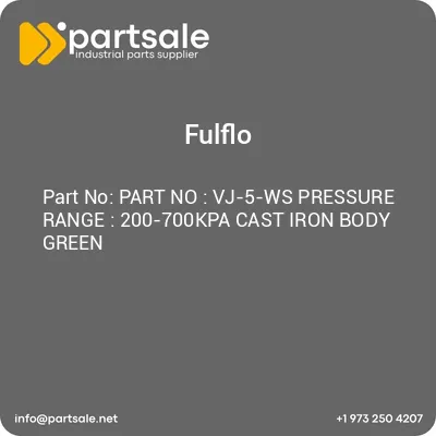 fulflo-part-no-vj-5-ws-pressure-range-200-700kpa-cast-iron-body-green