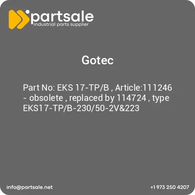 gotec-eks-17-tpb-article111246-obsolete-replaced-by-114724-type-eks17-tpb-23050-2v223