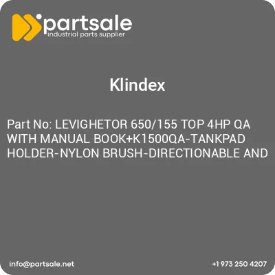 klindex-levighetor-650155-top-4hp-qa-with-manual-bookk1500qa-tankpad-holder-nylon-brush-directionable-and