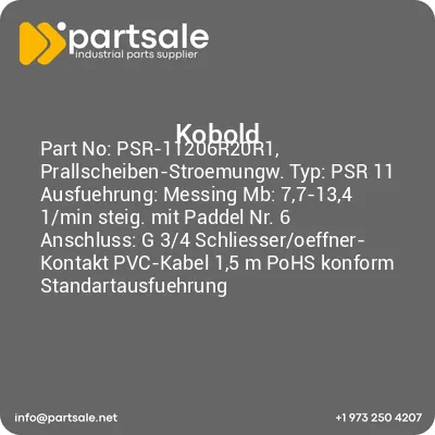 psr-11206r20r1-prallscheiben-stroemungw-typ-psr-11-ausfuehrung-messing-mb-77-134-1min-steig-mit-paddel-nr-6-anschluss-g-34-schliesseroeffner-kontakt-pvc-kabel-15-m-pohs-konform-standartausfuehrung