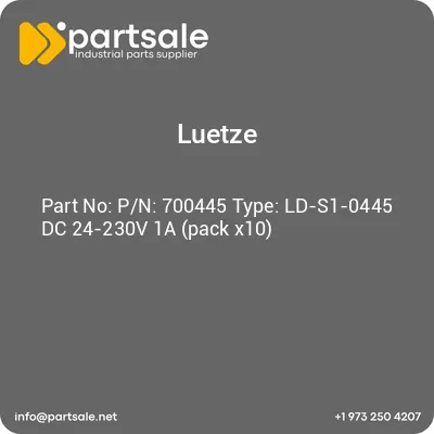 luetze-pn-700445-type-ld-s1-0445-dc-24-230v-1a-pack-x10