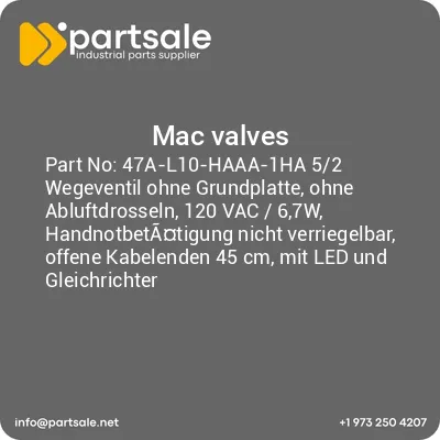 47a-l10-haaa-1ha-52-wegeventil-ohne-grundplatte-ohne-abluftdrosseln-120-vac-67w-handnotbetatigung-nicht-verriegelbar-offene-kabelenden-45-cm-mit-led-und-gleichrichter