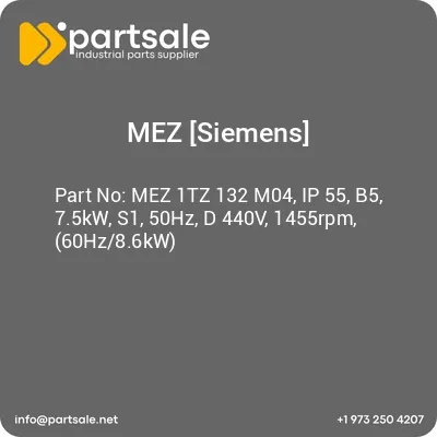 mez-siemens-mez-1tz-132-m04-ip-55-b5-75kw-s1-50hz-d-440v-1455rpm-60hz86kw