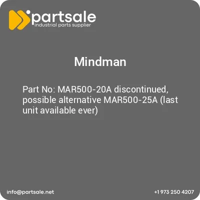 mindman-mar500-20a-discontinued-possible-alternative-mar500-25a-last-unit-available-ever