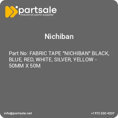 fabric-tape-nichiban-black-blue-red-white-silver-yellow-50mm-x-50m