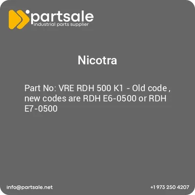 vre-rdh-500-k1-old-code-new-codes-are-rdh-e6-0500-or-rdh-e7-0500