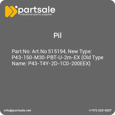 artno-515194-new-type-p43-150-m30-pbt-u-2m-ex-old-type-name-p43-t4y-2d-1c0-200eex