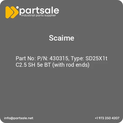 pn-430315-type-sd25x1t-c25-sh-5e-bt-with-rod-ends