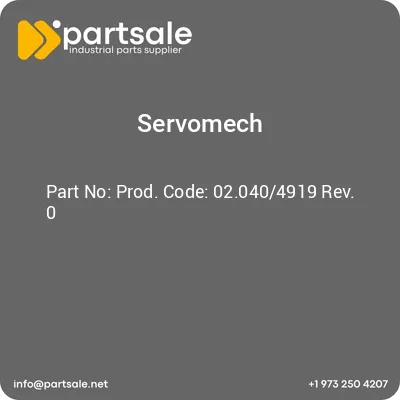 servomech-prod-code-020404919-rev-0