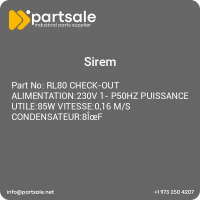 sirem-rl80-check-out-alimentation230v-1-p50hz-puissance-utile85w-vitesse016-ms-condensateur8if