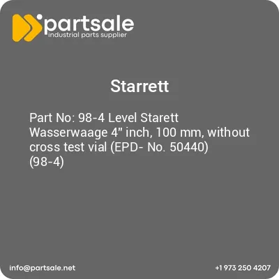 98-4-level-starett-wasserwaage-4-inch-100-mm-without-cross-test-vial-epd-no-50440-98-4