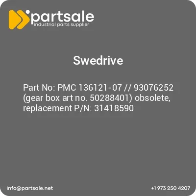 pmc-136121-07-93076252-gear-box-art-no-50288401-obsolete-replacement-pn-31418590