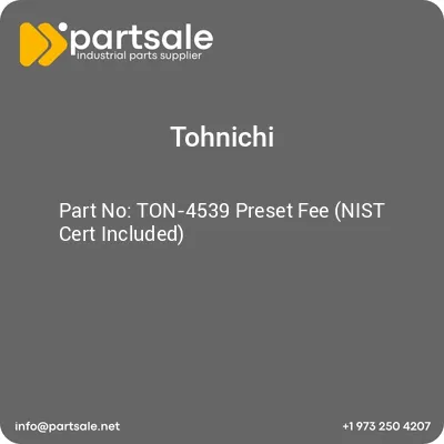 ton-4539-preset-fee-nist-cert-included