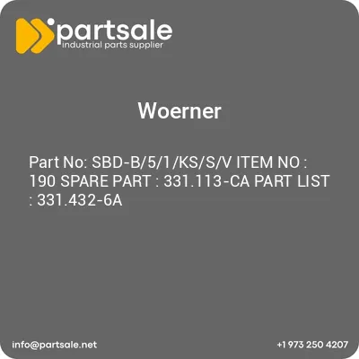 sbd-b51kssv-item-no-190-spare-part-331113-ca-part-list-331432-6a